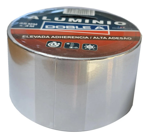 CINTA AUTOADHESIVA DE ALUMINIO 48 mm x 3 mt - DOBLE A