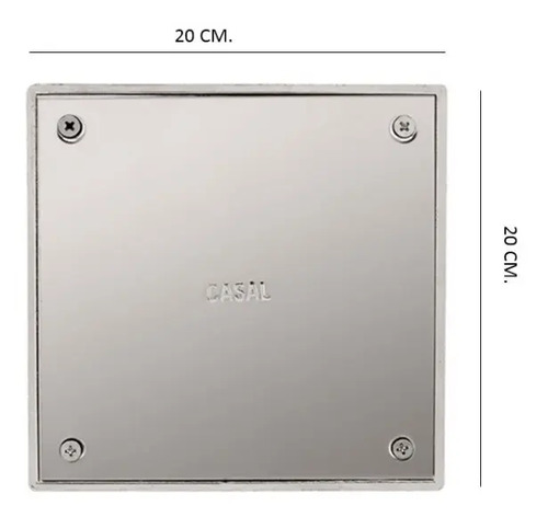 TAPA REJILLA ACERO INOXIDABLE MARCO FUNDICION 20 x 20 - CASAL