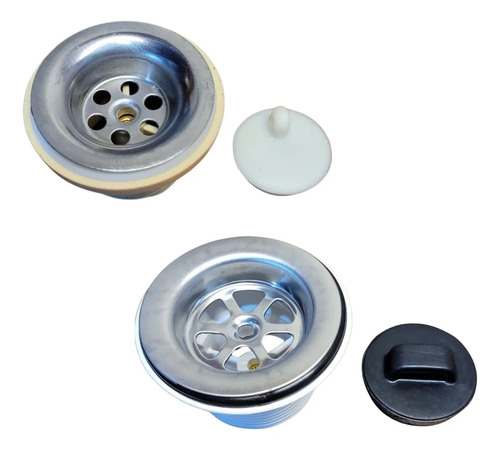 SOPAPA PILETA LAVADERO PVC Y ACERO INOX TORNILLO HIERRO 11/2'' - ALTERNATIVO