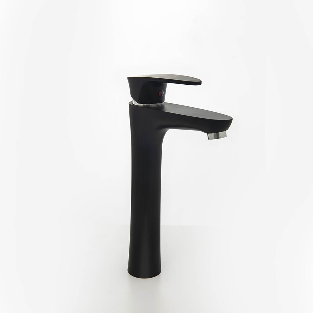 LAVATORIO DOHA ABS NEGRA PICO ALTO 280MM RECTO*