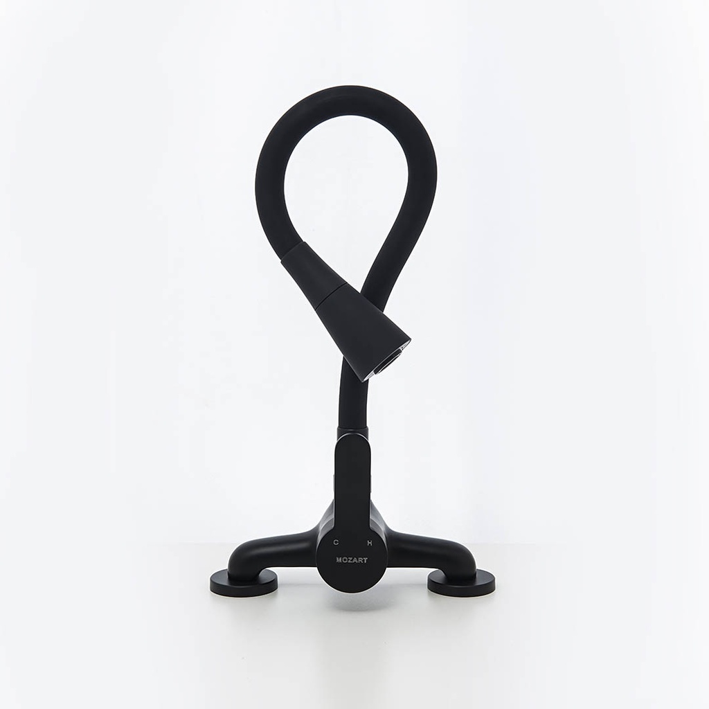 [7084] MEZCLAD MONOC SEUL NEGRA COCINA MESADA PICO CONO FLEX DUCHAD*