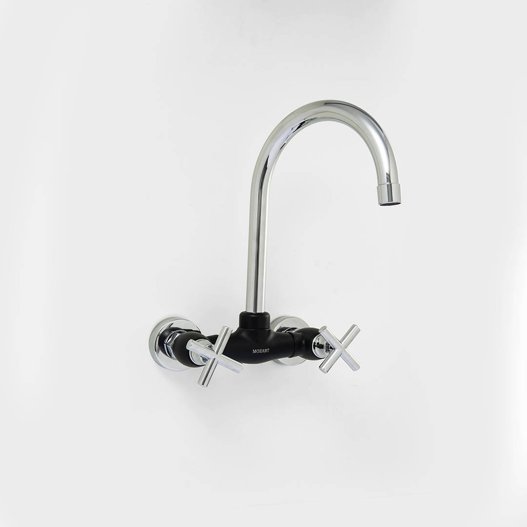 [7274] MEZCLADORA PEKIN PARED ABS NEGRA VOLANTE CRUZ PICO J*