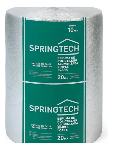 [KAR024] AISLANTE 10 mm SPRINGTECH ALUMINIO SIMPLE 1mt X 20mts