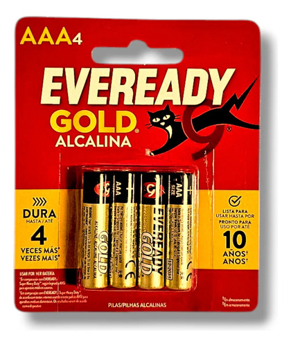 Pilas Alcalinas AAA - Eveready Gold