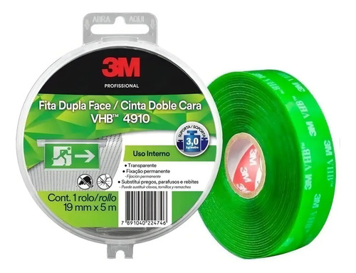 CINTA DOBLE FAZ 19mm x 5mt
