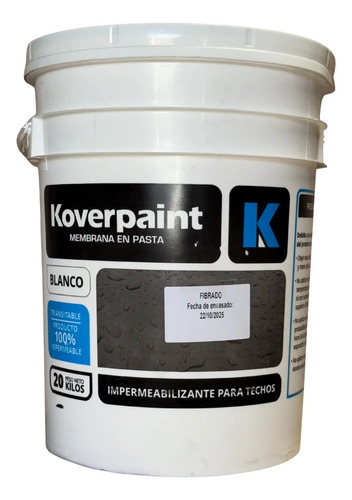 [PMB20A] Membrana Pasta Fibrada x 20 Kg Blanco - KoverPaint